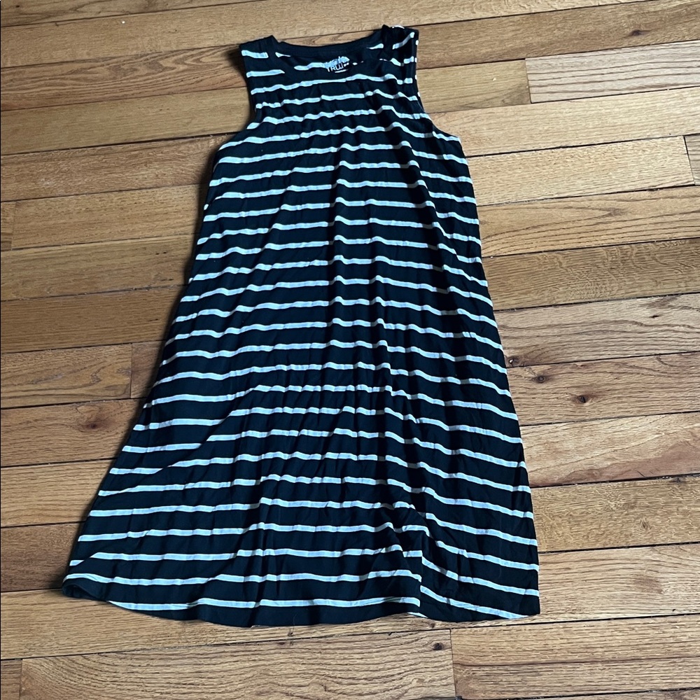 Time and Tru Black and White Striped Midi Dress